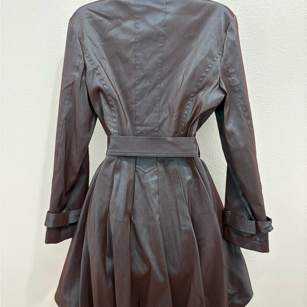 D&Y Bubble Purple Trench Coat Size Small - Picture 2 of 4
